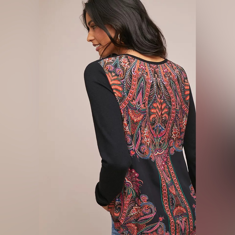 Anthropologie Kachel Mixed Media sweater Top 4